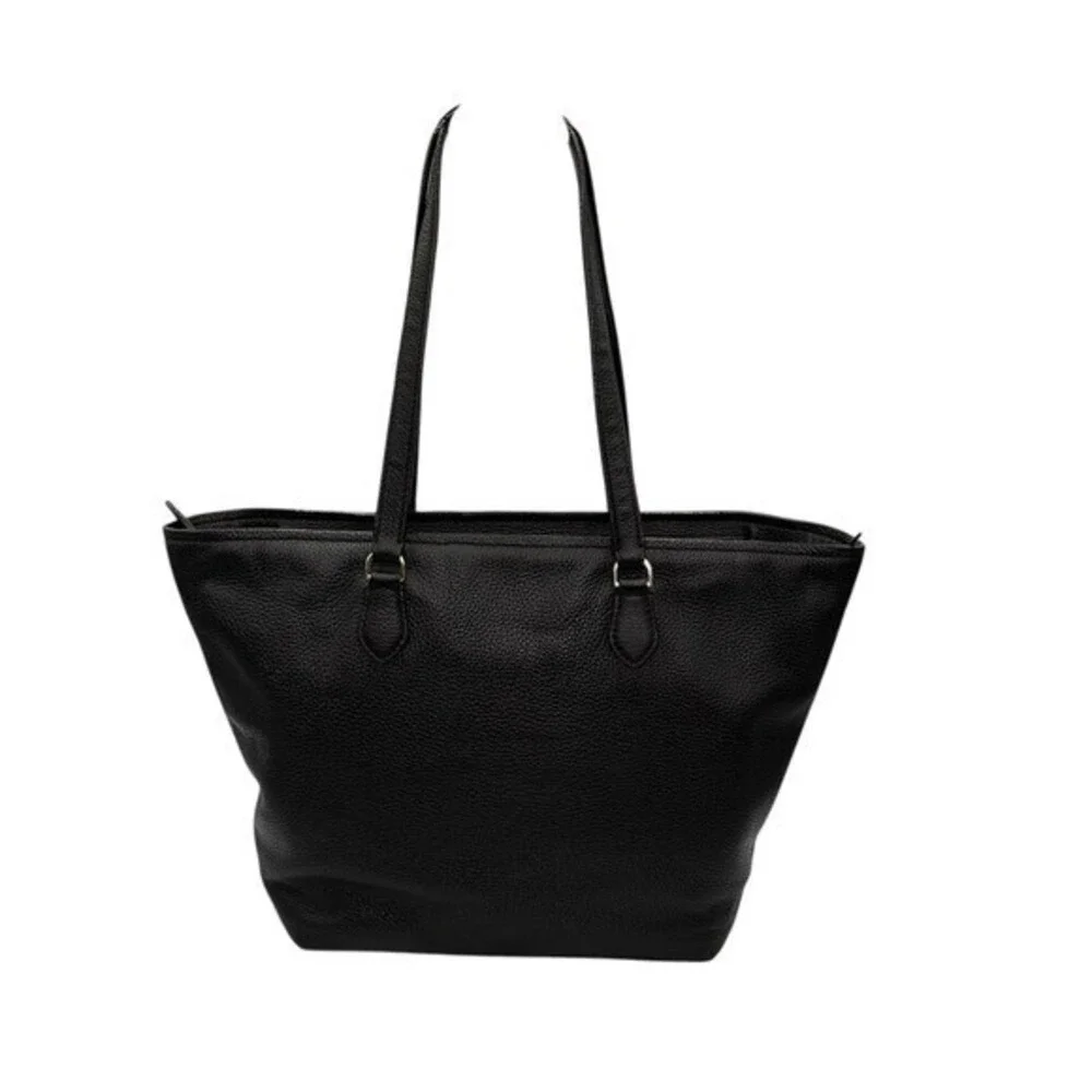 Kate Spade New York Jackson Street Jana Pebbled Leather Tote Black Top Zip
